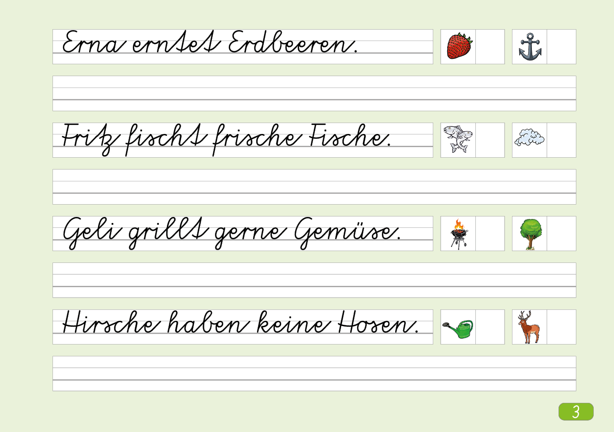 Schönschreibheft in Vereinfachter Ausgangsschrift (rechtshändig)