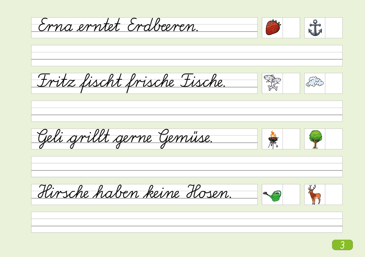 Schönschreibheft in Lateinischer Ausgangsschrift (rechtshändig)